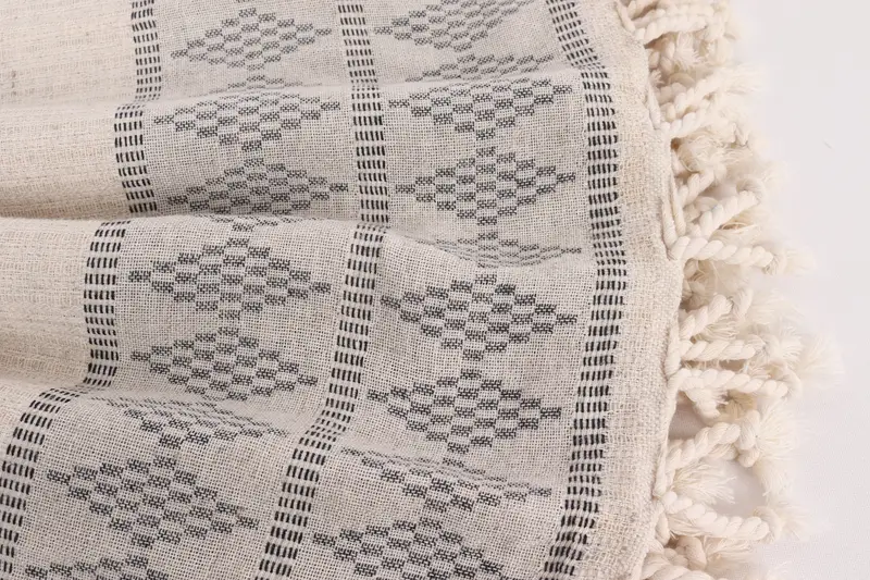 Xmas Gifts, Bridesmaid Gifts, Thanksgiving Tablecloth, Shower Curtain, Boho Throw Blankets, Throw Blanket Couch, 100x88 Linen Kilim Design Towel - 8