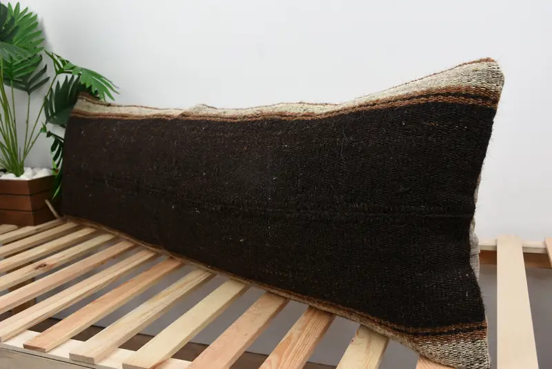 Seat Pillow, Home Decor Pillow, Pillow Sham, Boho Pillow Sham Cover, Pillow for Couch, Toss Cushion Case, 16x48 Brown Pillow Sham - 5