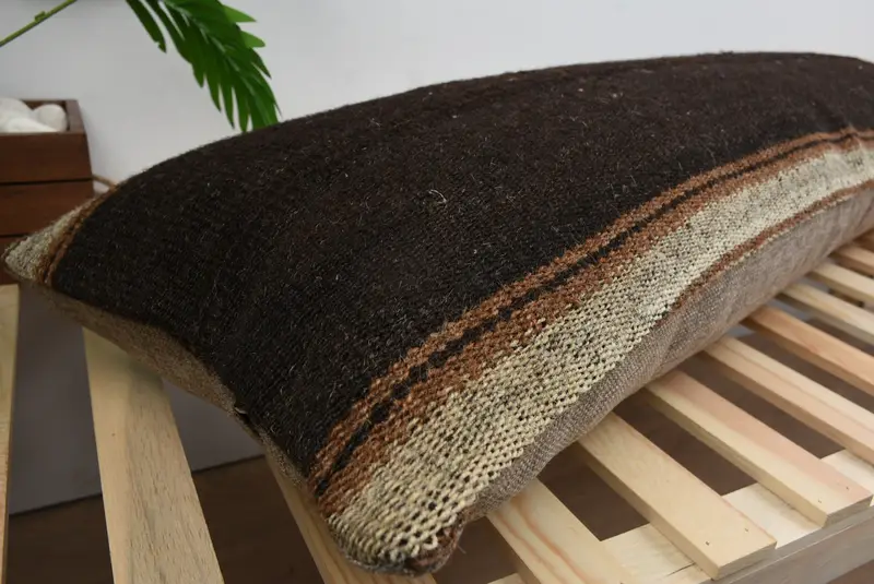 Seat Pillow, Home Decor Pillow, Pillow Sham, Boho Pillow Sham Cover, Pillow for Couch, Toss Cushion Case, 16x48 Brown Pillow Sham - 6