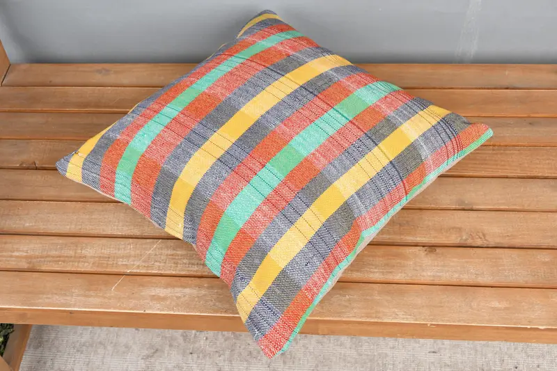 Designer Throw Pillow Case, Kilim Pillow Cover, Pillow Case, Pillow for Sofa, Ethnical Kilim Rug Pillow, 18x18 Green Pillow Case - 2