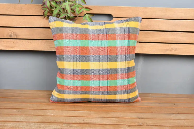 Designer Throw Pillow Case, Kilim Pillow Cover, Pillow Case, Pillow for Sofa, Ethnical Kilim Rug Pillow, 18x18 Green Pillow Case - 6
