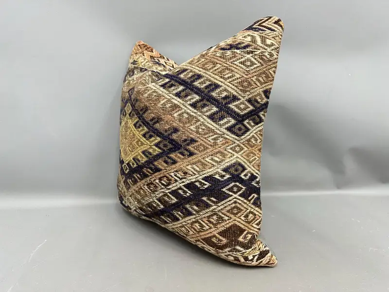 Floor Pillow Sham, Custom Cushion, Turkish Kilim Pillow, Home Decor Pillow, Kilim Pillow, Chair Cushion, 20x20 Brown Cushion, Pillow - 3