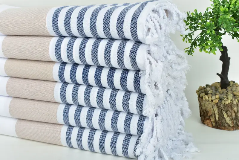 Custom Bath Towel, Quick-dry peshtemal, 70x40 Cotton Striped Towel, Custom Wedding Gifts, Gym Towel, Unique Gift, Personalized Bridesmaid Gift - 3