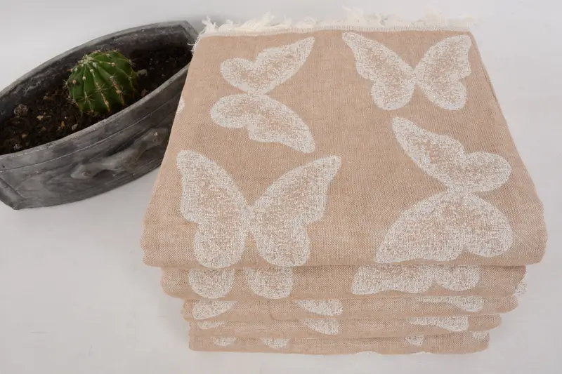 Summer Towel, Peshtemal, 68x36 Cotton Butterfly Pattern Towel, Embroidered Towel, Personalized Gifts, Turkish Towel Set, Personalized Wedding Gift - 5