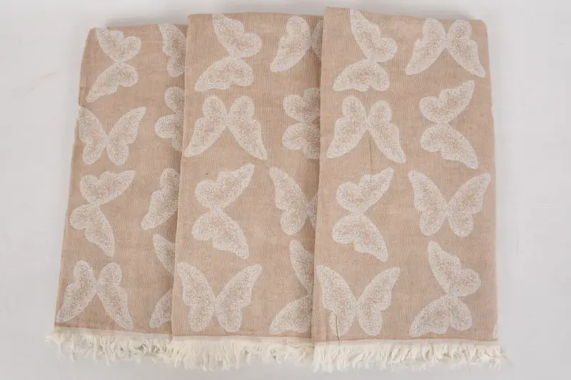 Summer Towel, Peshtemal, 68x36 Cotton Butterfly Pattern Towel, Embroidered Towel, Personalized Gifts, Turkish Towel Set, Personalized Wedding Gift - 4