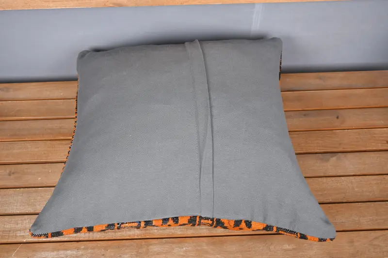 Özel yastık örtüsü, açık veranda yastık kılıfı, Kilim yastık kapağı, boho yastık, yastık kılıfı, 20x20 turuncu yastık kılıfı, Türk yastığı - 5