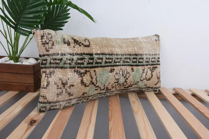 Sofa Bolster Cushion, Kilim Pillow, 12x24 Beige Cushion Cover, Cushion Case, Designer Throw Cushion, Interior Designer Pillow, Kilim Pillow Cover - 4