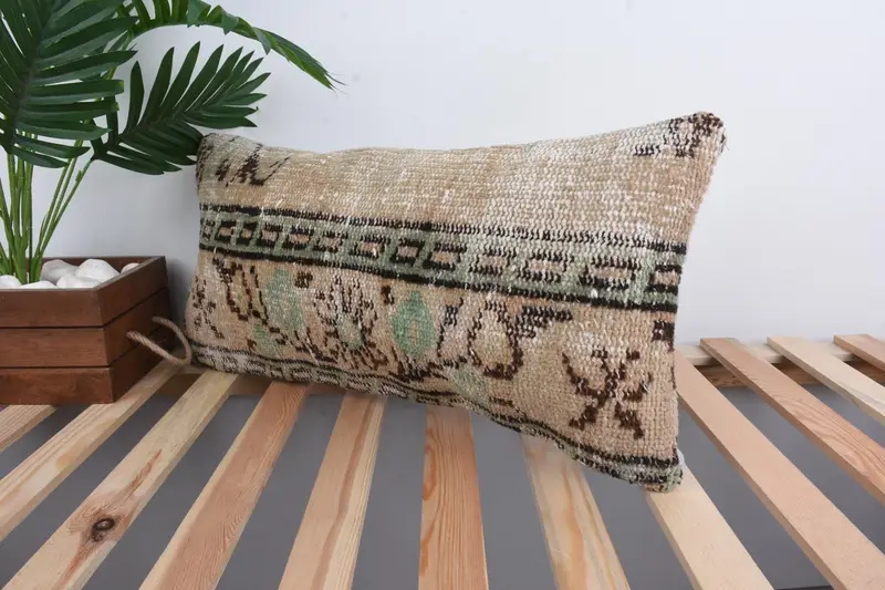 Sofa Bolster Cushion, Kilim Pillow, 12x24 Beige Cushion Cover, Cushion Case, Designer Throw Cushion, Interior Designer Pillow, Kilim Pillow Cover - 5