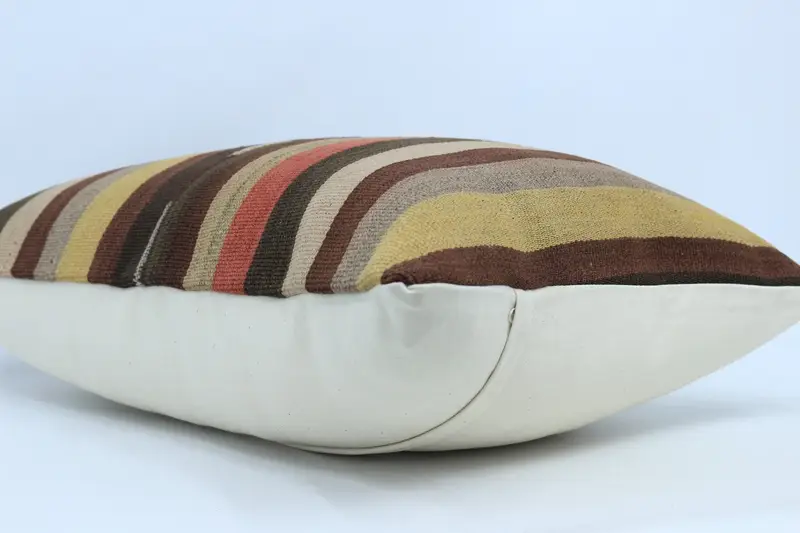 Oriental Pillow, Kilim Pillow, Antique Pillows, Interior Designer Pillow, Oriental Cushion Cover, Pillow Case, 20x28 Brown Cushion - 6