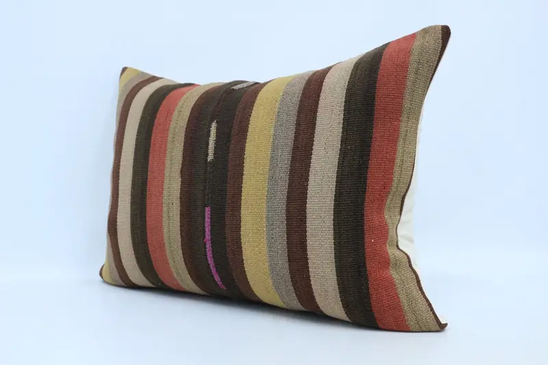 Oriental Pillow, Kilim Pillow, Antique Pillows, Interior Designer Pillow, Oriental Cushion Cover, Pillow Case, 20x28 Brown Cushion - 4