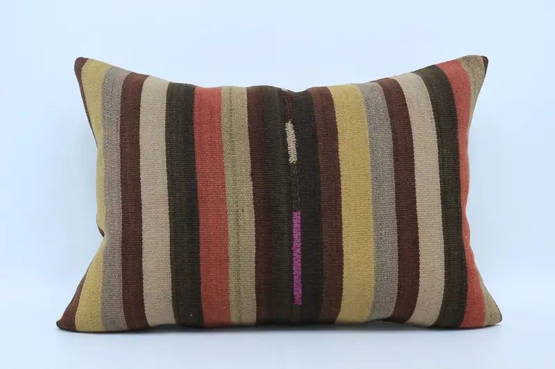 Oriental Pillow, Kilim Pillow, Antique Pillows, Interior Designer Pillow, Oriental Cushion Cover, Pillow Case, 20x28 Brown Cushion - 1