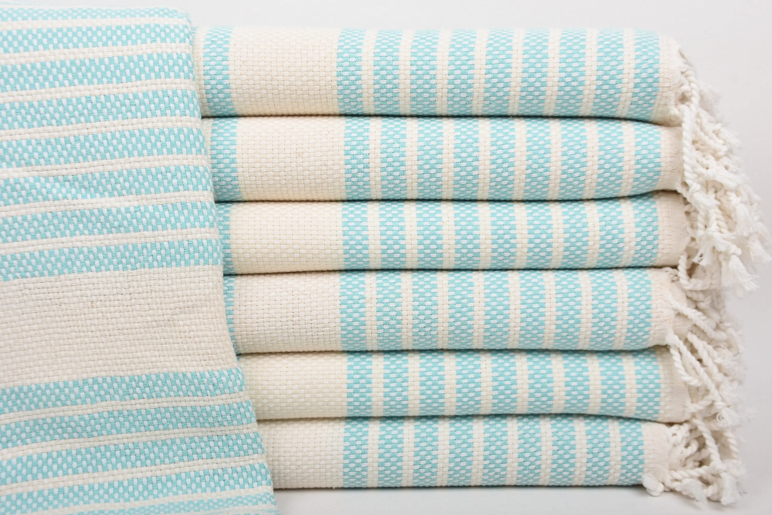 Gifts For Him Striped Towel Beach, Organic Cotton, Beige, 40x71 Inches - 1