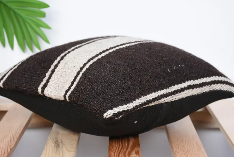 Vintage Kilim Pillow Pillow Cover, Antique Pillows, Pillow for Couch, Vintage Pillow, Kilim Cushion Sham, 12x12 Black Cushion Cover, Cushion - 6
