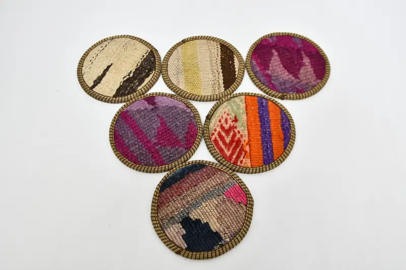 Elegant Beige and Bronze Coasters, Premium Striped Design Coasters