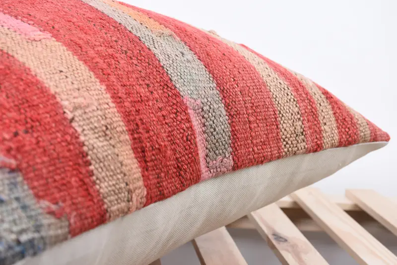 Home Decor Pillow, Kilim Pillow Cover, Rustic Cushion Cover, 24x24 Red Pillow Cover, Kilim Cushion Sham, Cushion Cover, Chair Pillow Cover - 7