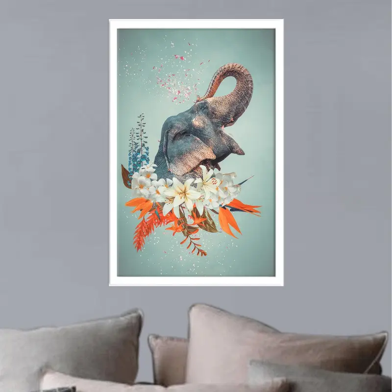 Modern Abstract Flower Printed Glass: Elegant, Contemporary Design