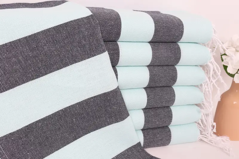 Personalized Hand Towel, 40x18 Cotton Striped Towel, Personalized Kitchen Towel, Girl Trip Party Favor, Bridesmaid Gifts, Bridal Shower Gifts - 1