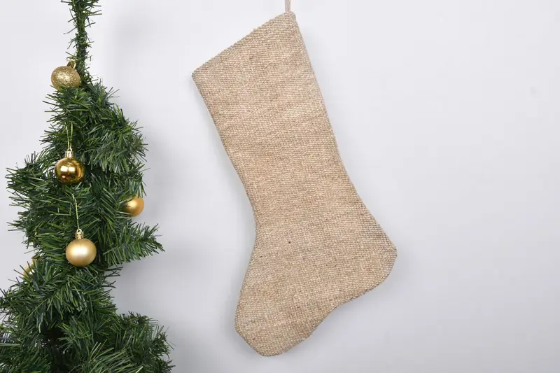 Festive Christmas Ornaments Pattern, 7 Inch Wide Holiday Stocking