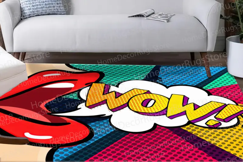 Alfombra estampada contemporánea: diseño de mujer abstracta de moda