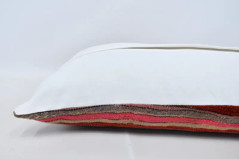 Kilim Pillow, Ethnical Kilim Rug Pillow, Pillow Case, Pillow for Couch, Hippie Throw Pillow, Sofa Cushion Cover, 16x36 Red Cushion - 6