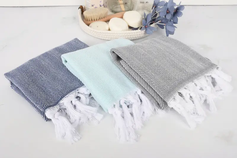 36x18 Cotton Herringbone Towel, Monogrammed Hand Towel, Decorative Towel, Summer Towel, Bridal Shower Favor, Monogram Hand Towel, Custom Hand Towel - 8