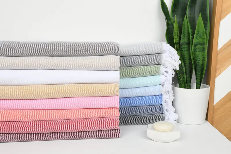 36x18 Cotton Herringbone Towel, Monogrammed Hand Towel, Decorative Towel, Summer Towel, Bridal Shower Favor, Monogram Hand Towel, Custom Hand Towel - 2