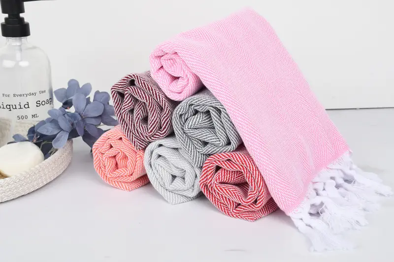 36x18 Cotton Herringbone Towel, Monogrammed Hand Towel, Decorative Towel, Summer Towel, Bridal Shower Favor, Monogram Hand Towel, Custom Hand Towel - 5