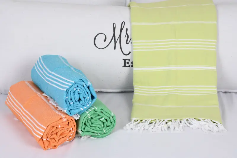 96x80 Cotton Striped Towel, Bachelorette Gifts, Summer Gift, Christmas Tablecloth, Boho Throw Blankets, Monogram Beach Blanket, Decorative Blanket - 6