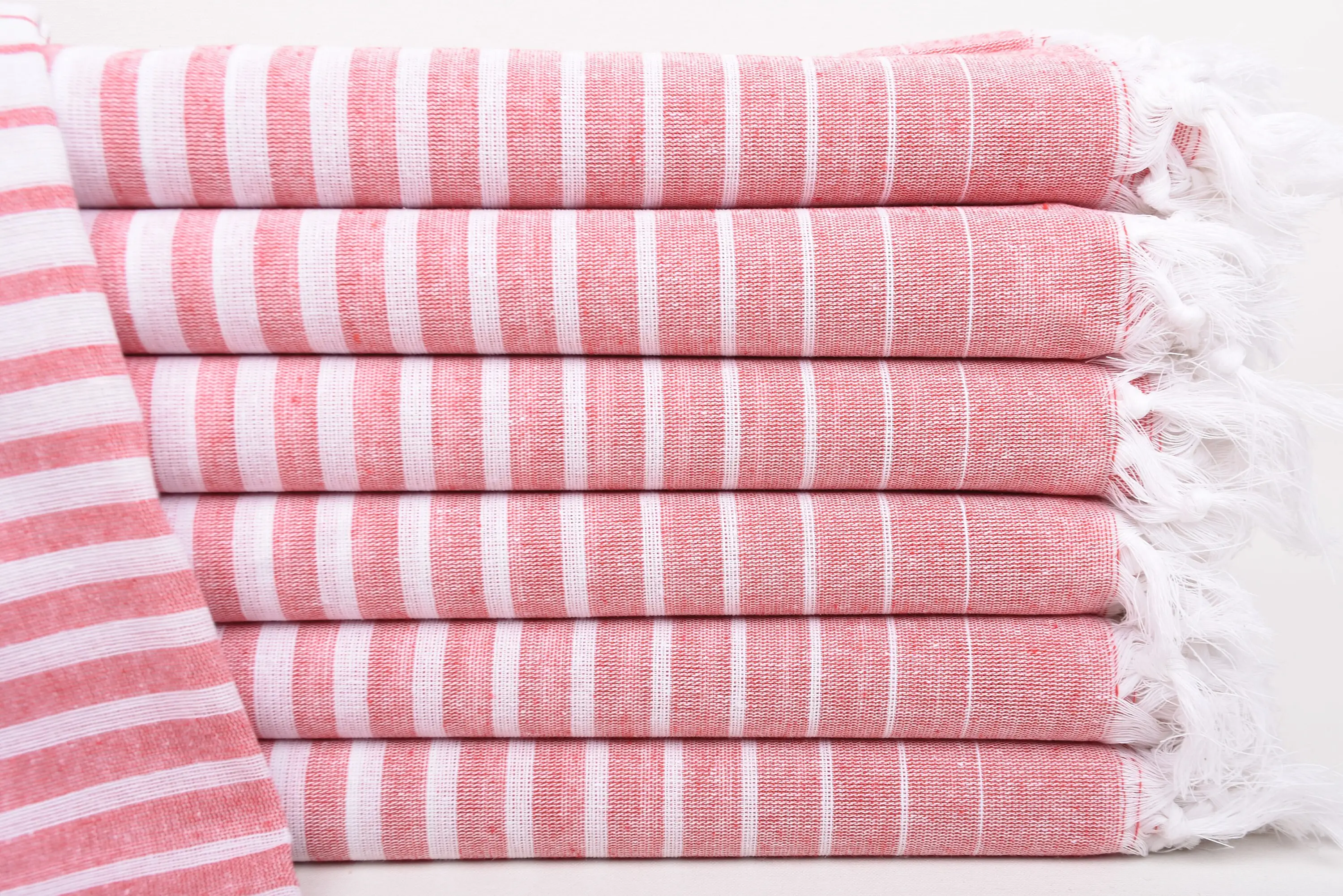 Best Friend Gift, Bachelorette Party Personalized White-Red Striped Towel, 40x69 Inches - 1