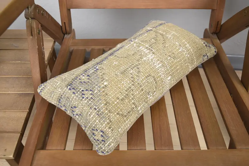 Cushion, 8x16 Beige Cushion, Vintage Kilim Pillow, Kilim Cushion Sham, Outdoor Cushion Case, Bright Pillow Cover, Interior Designer Pillow - 4