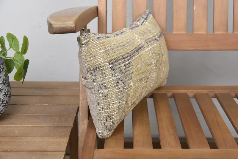 Cushion, 8x16 Beige Cushion, Vintage Kilim Pillow, Kilim Cushion Sham, Outdoor Cushion Case, Bright Pillow Cover, Interior Designer Pillow - 2