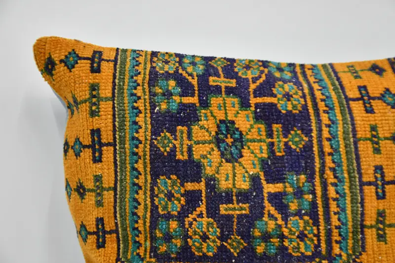 Cushion Case, Armchair Cushion, Christmas Pillow Sham, Vintage Pillow, Pillow for Couch, Kilim Pillow Cover, 32x32 Orange Pillow Case, Aztec Pillow - 2