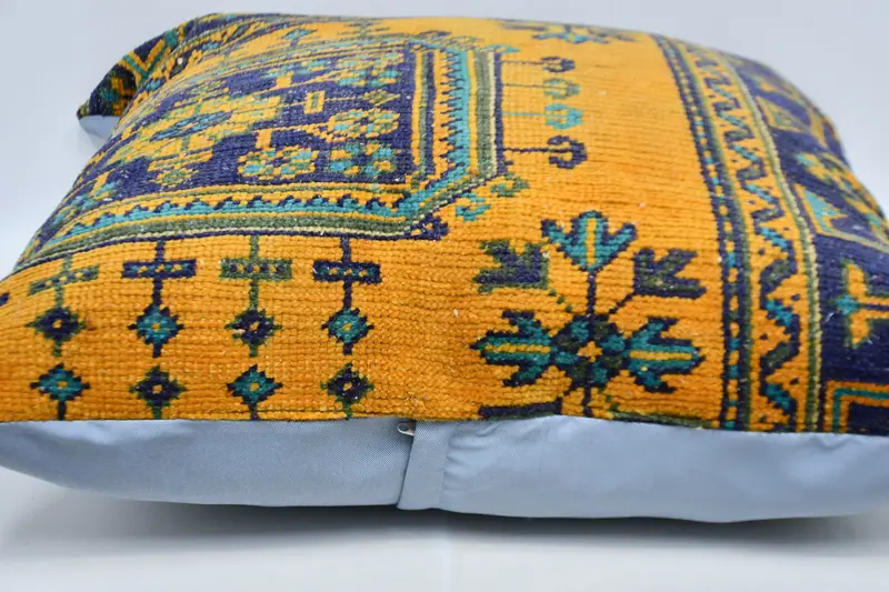 Cushion Case, Armchair Cushion, Christmas Pillow Sham, Vintage Pillow, Pillow for Couch, Kilim Pillow Cover, 32x32 Orange Pillow Case, Aztec Pillow - 6
