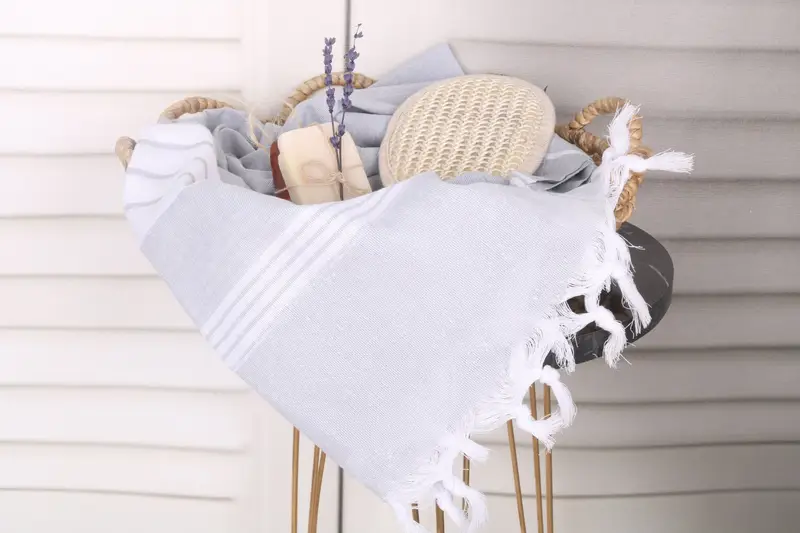 Turkish towel, Organic Turkish towel, Bath towel, Embroidered Beach Towel, Turkish Towel Monogram, Halloween Gifts, 68x36 Cotton Striped Towel - 2