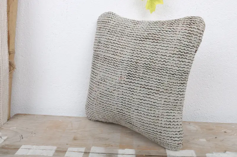 Boho Pillow Sham Cover, 12x12 Brown Cushion Case, Vintage Pillow, Decorative Pillow Cover, Turkish Kilim Pillow, Cushion Cover - 5