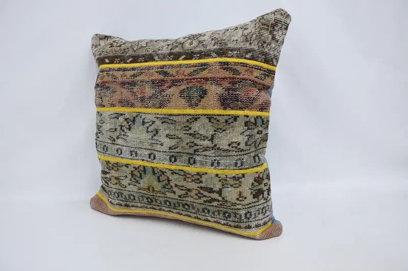 Pillow Case, Kilim Cushion Sham, Christmas Cushion Case, Boho Pillow, Kilim Pillow, 28x28 Beige Pillow Case, Designer Throw Pillow - 4