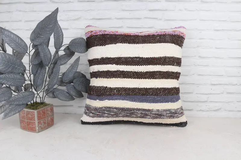 Pillow, Aztec Cushion Cover, 22x22 Brown Cushion, Turkish Pillow, Pillow for Couch, Interior Designer Pillow, Armchair Pillow, Hippie Throw Pillow - 1