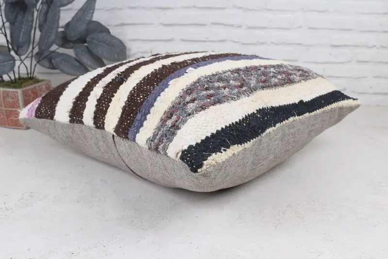 Pillow, Aztec Cushion Cover, 22x22 Brown Cushion, Turkish Pillow, Pillow for Couch, Interior Designer Pillow, Armchair Pillow, Hippie Throw Pillow - 7