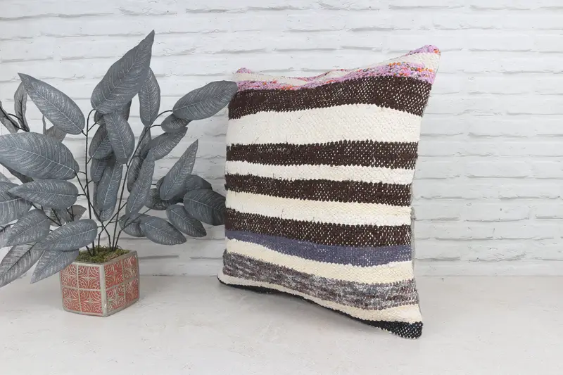 Pillow, Aztec Cushion Cover, 22x22 Brown Cushion, Turkish Pillow, Pillow for Couch, Interior Designer Pillow, Armchair Pillow, Hippie Throw Pillow - 5