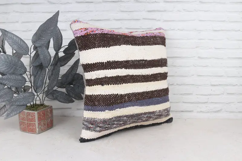 Pillow, Aztec Cushion Cover, 22x22 Brown Cushion, Turkish Pillow, Pillow for Couch, Interior Designer Pillow, Armchair Pillow, Hippie Throw Pillow - 4