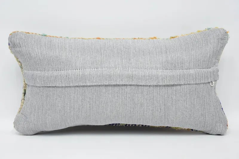Gift Pillow, Rustic Cushion Case, Turkish Pillow, Pillow Cover, Pattern Throw Pillow Sham, 8x16 Blue Pillow, Handmade Kilim Cushion - 6