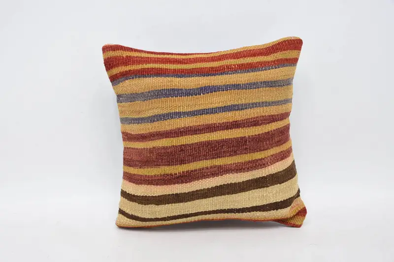 Decorative Cushion, Turkish Pillow, Vintage Kilim Pillow, 12x12 Red Pillow Case, Car Pillow, Turkish Kilim Pillow, Cushion Case - 1