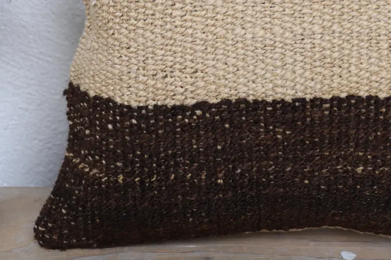 12x12 Brown Pillow Case, Interior Designer Pillow, Handmade Rug Seat Pillow Cover, Vintage Kilim Pillow, Home Decor Pillow, Pillow Case - 3