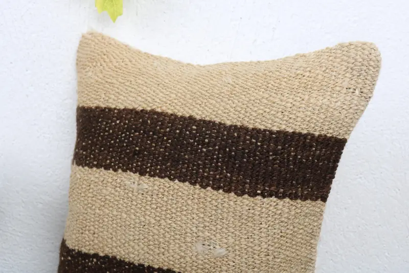 12x12 Brown Pillow Case, Interior Designer Pillow, Handmade Rug Seat Pillow Cover, Vintage Kilim Pillow, Home Decor Pillow, Pillow Case - 5