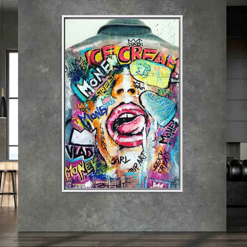 Moderner Graffiti-Traum: Bedruckte Leinwandkunst für stilvolle Räume