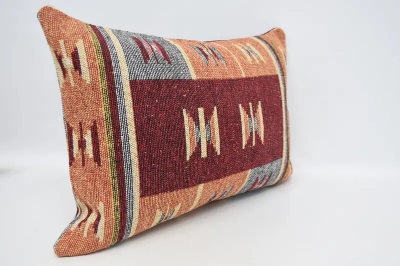 Boho Pillow, 20x28 Red Pillow Cover, Pillow for Couch, Authentic Cushion, Pillow Cover, Ethnical Kilim Rug Pillow, Meditation Pillow - 3