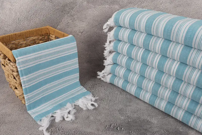 Turkish Towel USA, Bachelor Party Favors, Absorbent Turkish towel, Embroidered Turkish Towel, Housewarming Gift, 70x40 Cotton Striped Towel - 3