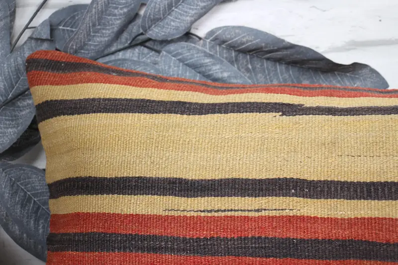 12x48 Red Pillow Case, Vintage Pillow, Boho Pillow Sham Cover, Cushion Case, Turkish Kilim Pillow, Chair Pillow Cover, Custom Pillow Sham - 2