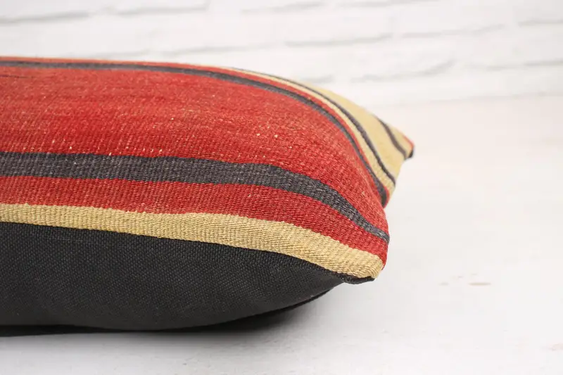 12x48 Red Pillow Case, Vintage Pillow, Boho Pillow Sham Cover, Cushion Case, Turkish Kilim Pillow, Chair Pillow Cover, Custom Pillow Sham - 6