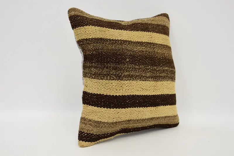 Accent Pillow Case, 12x12 Brown Pillow, Pillow for Couch, Pillow Cover, Art Deco Cushion Case, Gift Pillow, Vintage Pillow, Armchair Pillow - 3
